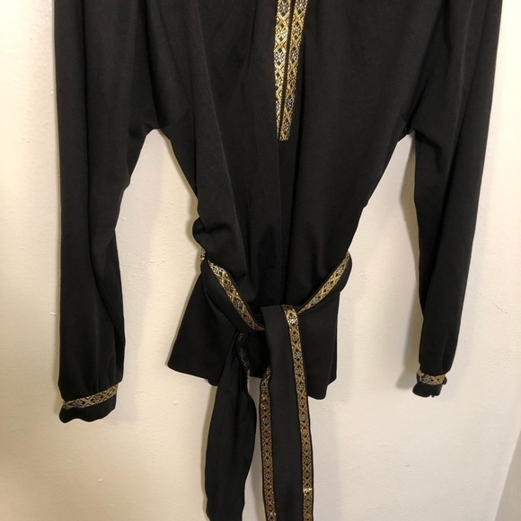 Vintage Caron Chicago Japanese Tunic Black Embroidered - Picture 4 of 10
